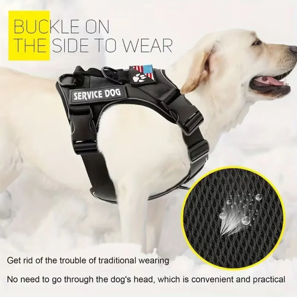 Adjustable RED Reflective SERVICE DOG  Harness Vest  For Small & Medium Pets